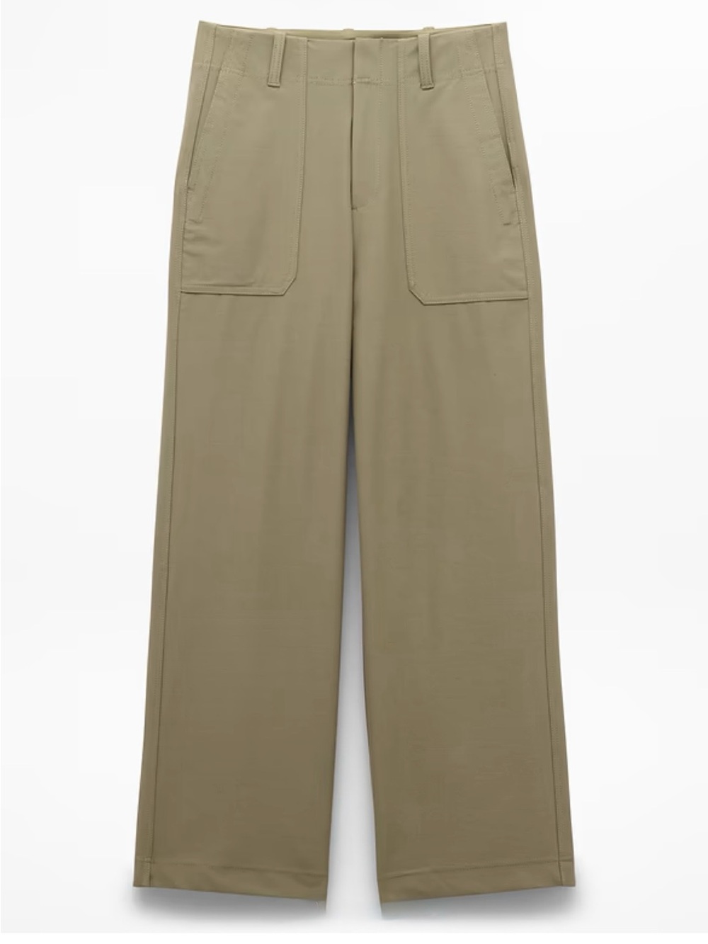 Athleta Skyline High Waisted  Wide leg Pants. Size 4. Taupe Crop. Cotton Blend